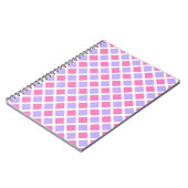 Lila Rosa Karo Diamantmuster Notizblock (Linke Seite)