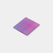 Lila Rosa Karo-Patchworkmuster Post-it Klebezettel (angewinkelt)