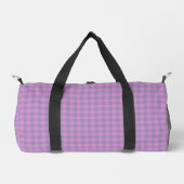 Lila Rosa Karomuster Klein Duffle Bag (Vorderseite)