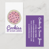 Lila rosa Kekse Zucker Kochgebäck Lebensmittel Visitenkarte (Vorne/Hinten)