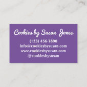 Lila rosa Kekse Zucker Kochgebäck Lebensmittel Visitenkarte (Rückseite)