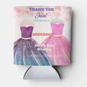 Lila rosa Kleid und Juwelenkronengeschenk Dosenkühler (Vorderseite)