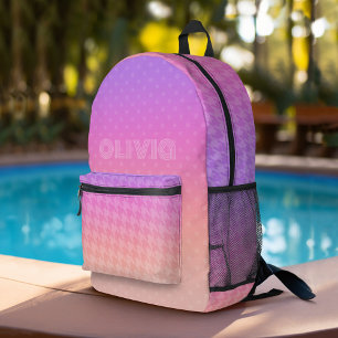 Lila-rosa Korallen-Ombre in Pastell - großes Monog Bedruckter Rucksack