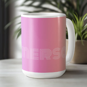 Lila-rosa Korallen-Ombre in Pastell - großes Monog Kaffeetasse