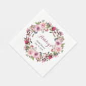 Lila Rosa-Kranz-Brautparty Serviette (Ecke)