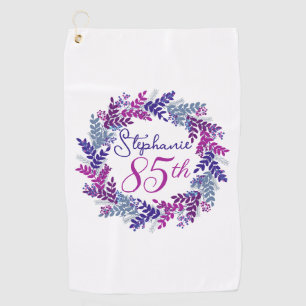 Lila Rosa Kraut 85. Geburtstag Golfhandtuch