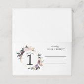 Lila Rosa Kraut-Hochzeitssache geklappte Platzkart Platzkarte (Außenseite Aufgefaltet)