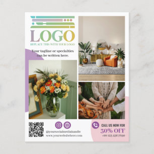 Lila Rosa Kreise Logo Fotos Werbematerial Flyer