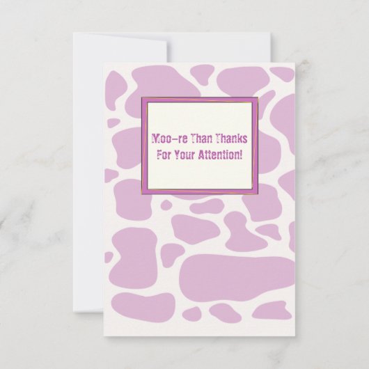 Lila rosa Kuh mit Ballon Babydusche Einladung (Rückseite)