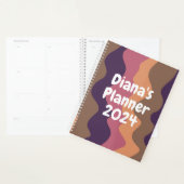 Lila rosa Kurven Streifen farbenfroh, fett Planer (Anzeige)