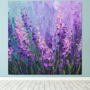 Lila Rosa Lavendel-Blumenfeld Abstract Wall  Leinwanddruck