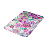 Lila rosa leuchtend farbenfroher Chic Modern Badematte (Schrägansicht)