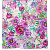 Lila rosa leuchtend farbenfroher Chic Modern Duschvorhang (Vorderseite)