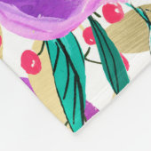 Lila rosa leuchtend farbenfroher Chic Modern Fleecedecke (Ecke)