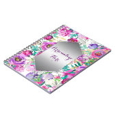 Lila rosa leuchtend farbenfroher Chic Modern Notizblock (Linke Seite)