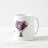 Lila Rosa Liebesblumen Kaffeetasse (VorderseiteRechts)