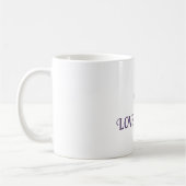 Lila Rosa Liebesblumen Kaffeetasse (Links)