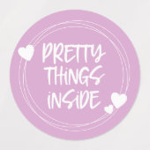 Lila rosa Lilac Herz Hübsche Dinge Innen Etiketten (Design 2)