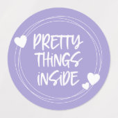 Lila rosa Lilac Herz Hübsche Dinge Innen Etiketten (Design 1)