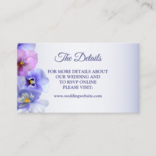 Lila Rosa Lilac Pansy Blumenzwiebeldetails Begleitkarte (Vorderseite)