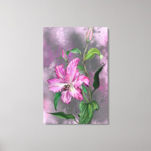 Lila rosa Lilienblumen Leinwanddruck