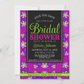 Lila rosa Limettengrün Modernes Brautparty Einladung (Vorderseite)