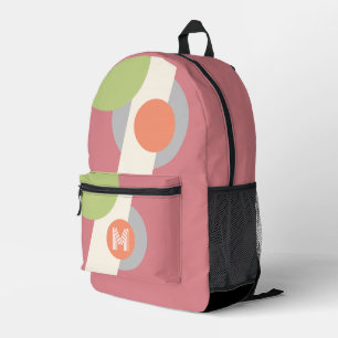Lila Rosa Limettengrün Pfirsich Orange Retro-Forme Bedruckter Rucksack