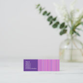 Lila rosa Linien Mini Visitenkarte (Stehend Vorderseite)