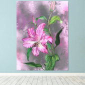 Lila Rosa Lippen Blume Canvas drucken Leinwanddruck (Insitu (Holzboden))