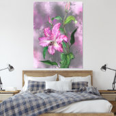Lila Rosa Lippen Blume Canvas drucken Leinwanddruck (Insitu (Schlafzimmer))
