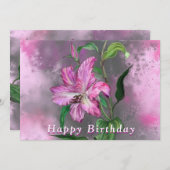Lila Rosa Lippen Blume Geburtskarte (Vorne/Hinten)