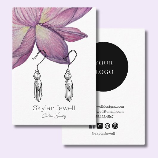 Lila Rosa Lotus-Blume Visitenkarte