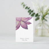 Lila Rosa Lotus-Blume Visitenkarte (Stehend Vorderseite)