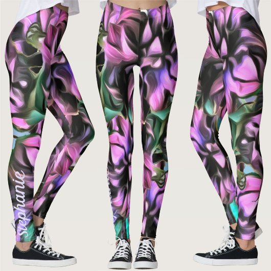 Lila Rosa Maiskolben Blume 2190 Leggings