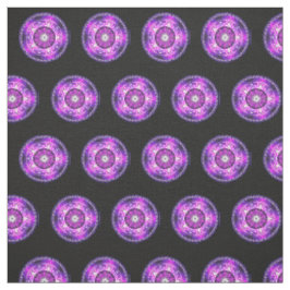 Lila rosa Mandala-Design auf schwarzem Hintergrund Stoff
