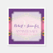 Lila rosa Märchenpapier Napkins Fraktal Spittenpap Serviette (Vorderseite)