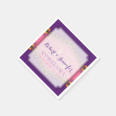 Lila rosa Märchenpapier Napkins Fraktal Spittenpap Serviette (Ecke)