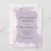 Lila Rosa Marmor Aquarellfarben Party für die Best Einladung (Vorderseite)