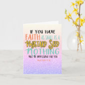 Lila Rosa Matthew 17:20 Senfsaat Karte (Gelbe Blume)