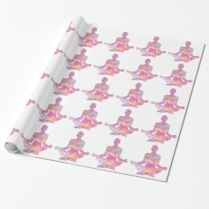 Lila rosa meditierender Yogi Geschenkpapier