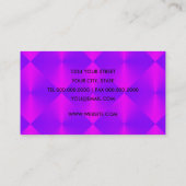 Lila rosa Metallic Look Diamant Tiles Visitenkarte (Rückseite)