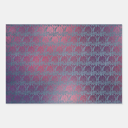 Lila rosa Metallisches Kunstmuseum Geschenkpapier Set (Vorderseite)