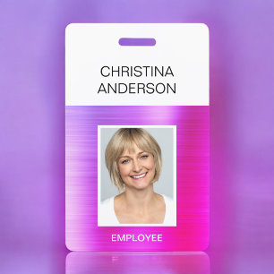 Lila Rosa Mitarbeiter - Name Foto Corporate Ausweis