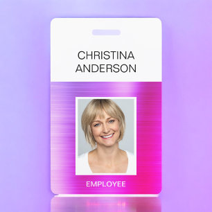 Lila rosa Mitarbeiter - Name Foto Corporate Ausweis