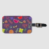 Lila rosa, moderne Blumen Gepäckanhänger (Vorderseite (Horizontal))