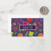 Lila rosa, moderne Blumen Mitteilungskarte (Vorderseite/Rückseite Beispiel)