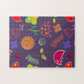 Lila rosa, moderne Blumen Puzzle (Horizontal)