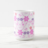 Lila & rosa Modernes Blumenambiente Kaffeetasse (Mittel)