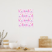 Lila & rosa Modernes Blumenambiente Poster (Küche)