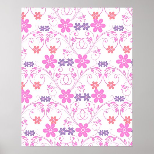 Lila & rosa Modernes Blumenambiente Poster (Vorne)